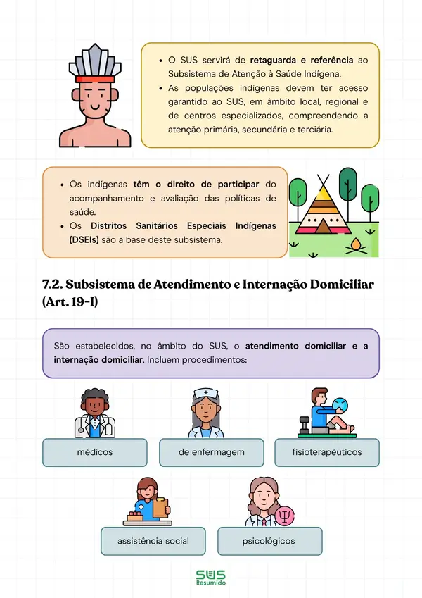 Página ilustrada do Resumão de SUS