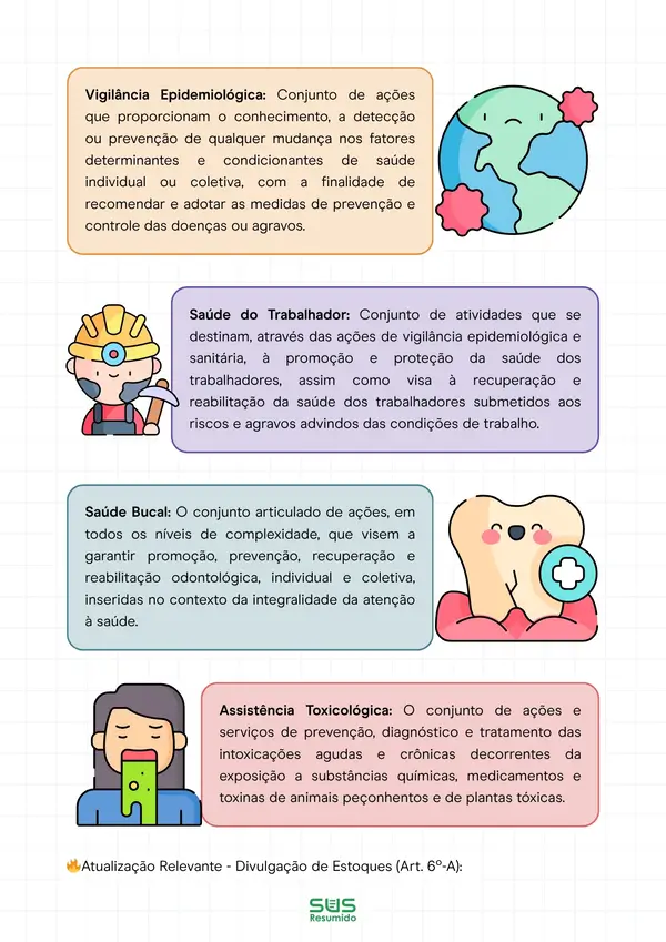 Página ilustrada do Resumão de SUS